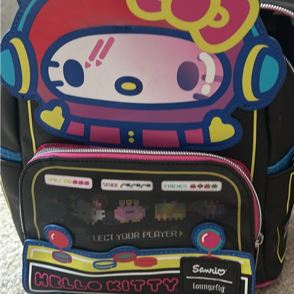 Sanrio Hello Kitty Arcade Mini Backpack in Black, Pink and Blue